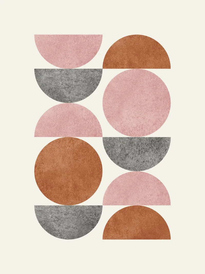 Retro Scandinavian Pattern - Pink Brown plexiglass da MoonlightPrint