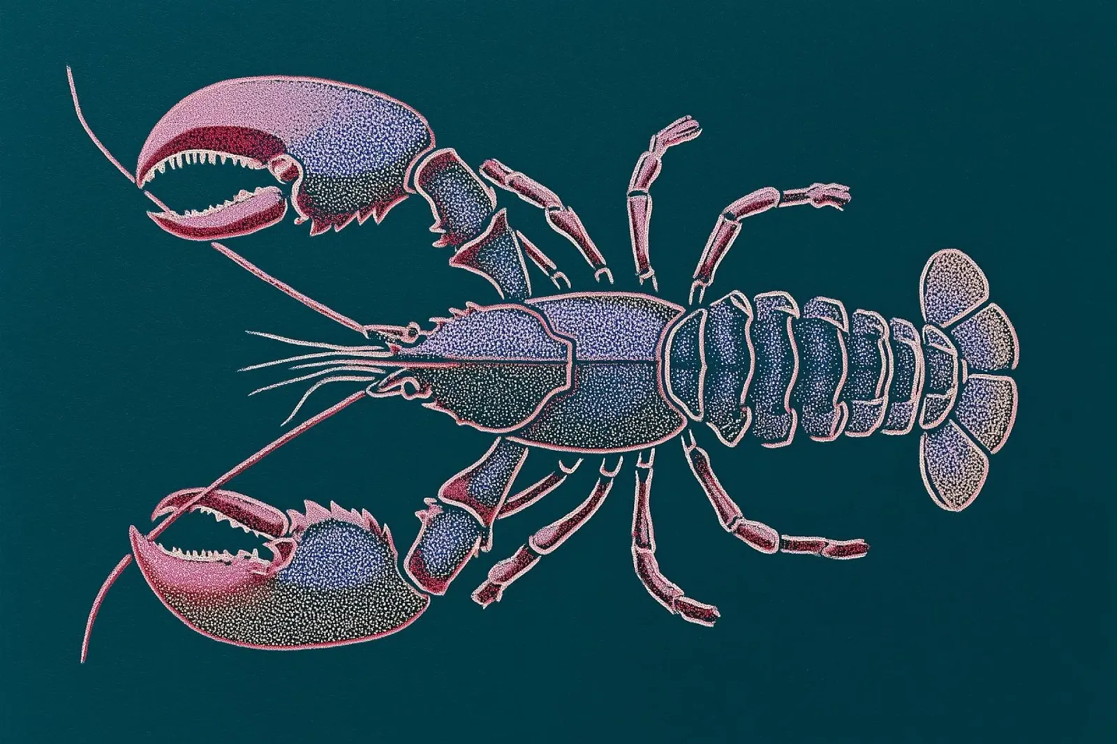 Lobster, shells and claws canvas by Carinaprint