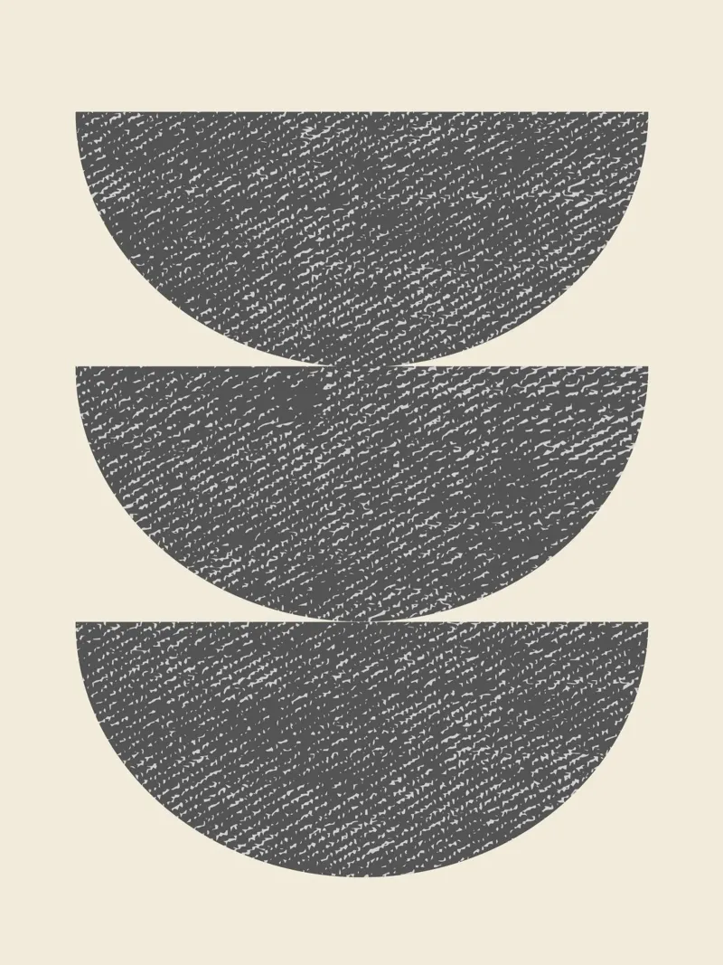 Halve Cirkel 3 - Grijs canvas met Baklijst van MoonlightPrint