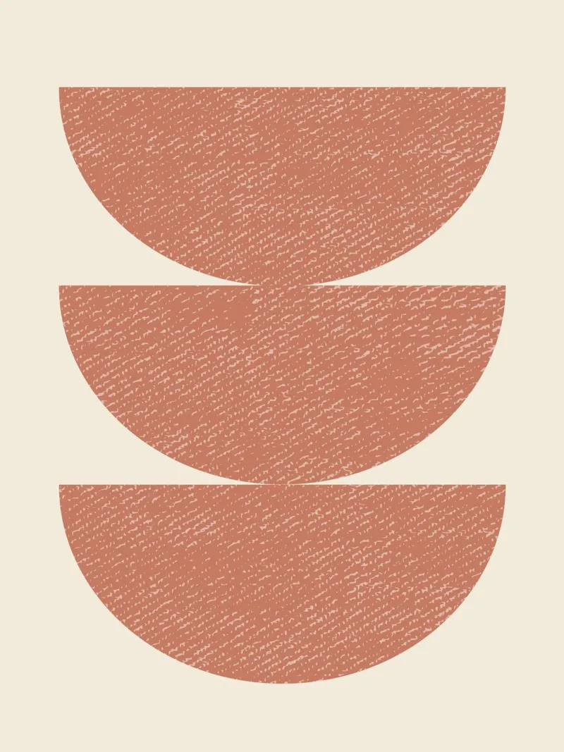 Halve Cirkel 3 - Terra Oranje canvas met Baklijst van MoonlightPrint