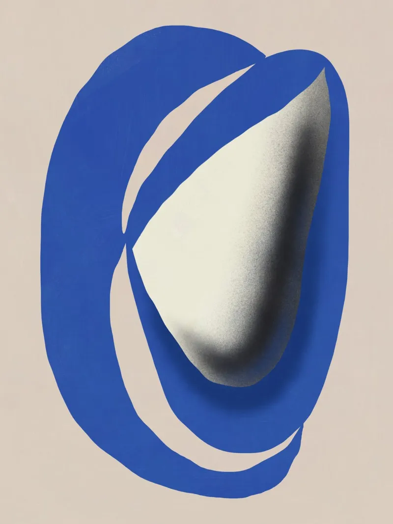 Abstraction liquide bleu cobalt hahnemühle de Little Dean