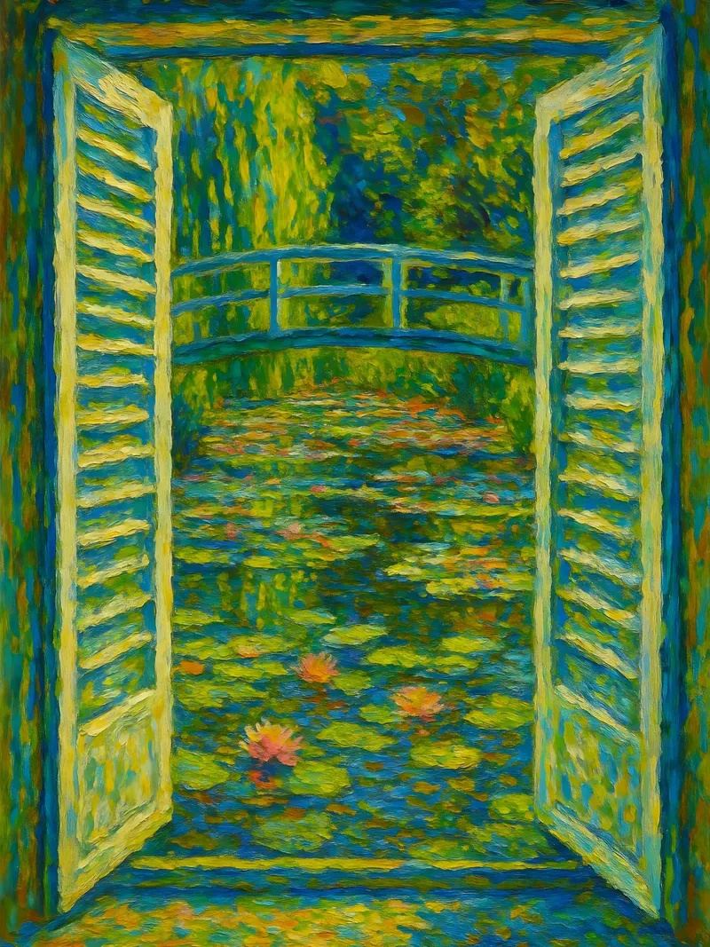 Stagno di ninfee in stile Monet pannello forex da ARTOMATIC