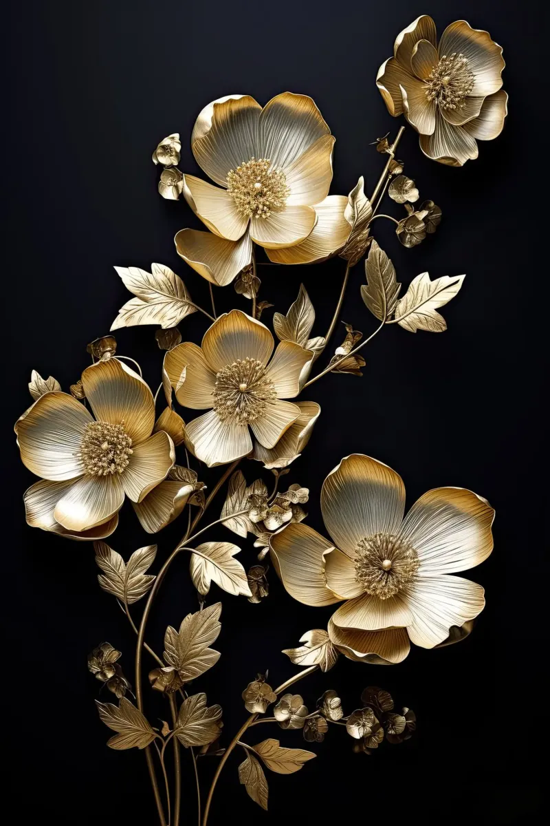 Fiori d'oro carta hahnemühle da Imagine