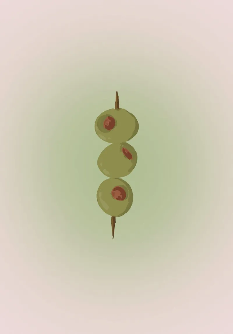 Olives on a gradient alu-dibond by Sixmai
