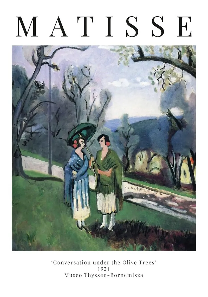 Henri Matisse - Conversazione sotto gli ulivi poster con telaio in legno da Perdana shop