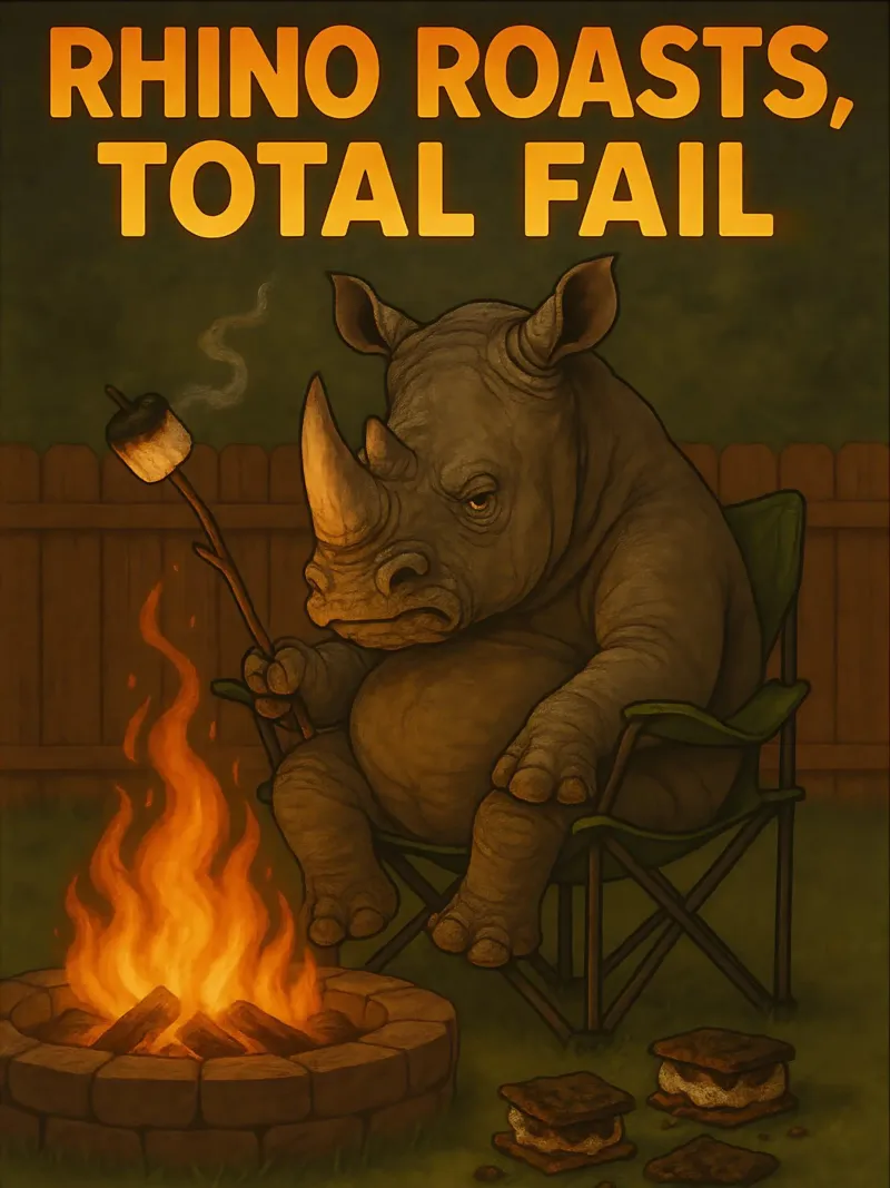 Funny Rhino Meme pellicola backlit da Funny Humor Art