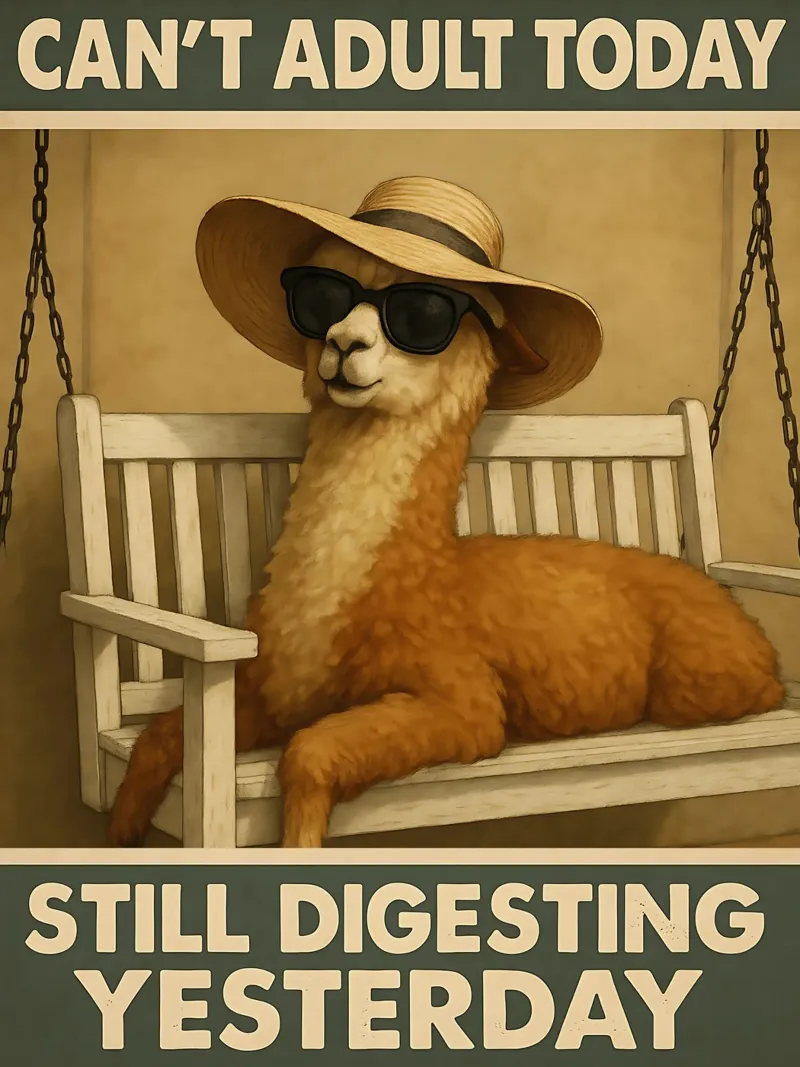 Funny Alpaca Meme pellicola backlit da Funny Humor Art