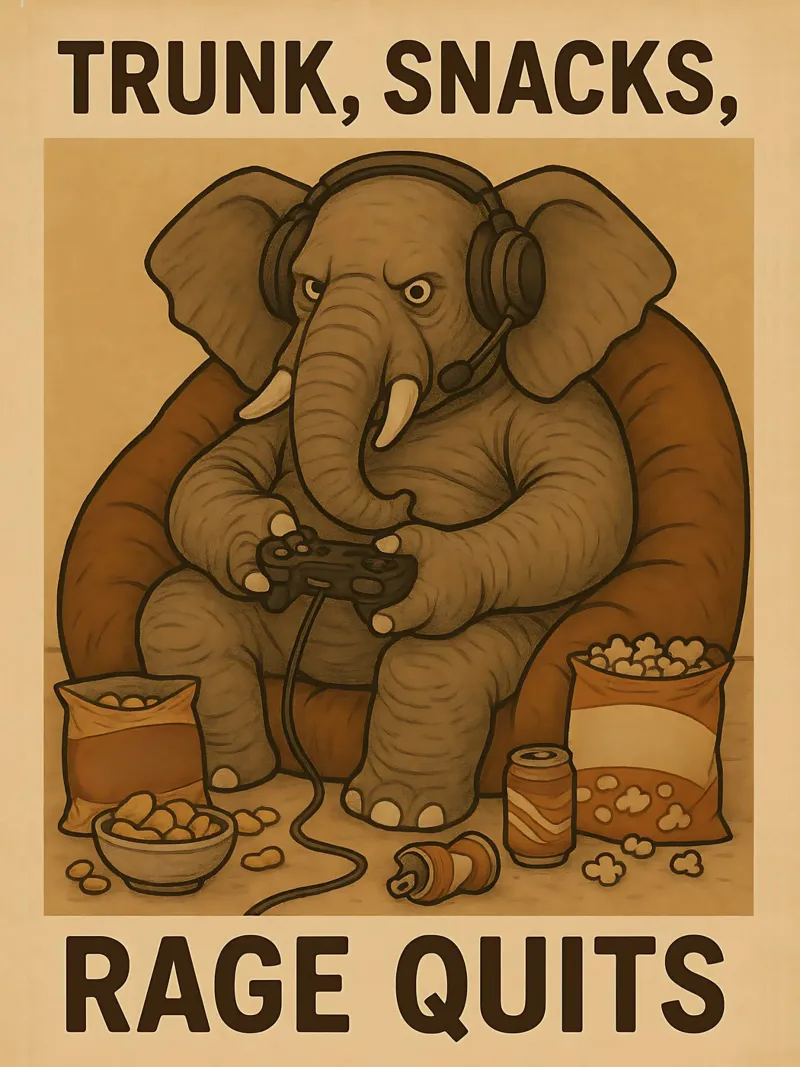 Funny Elephant Meme canvas with Floater frame by Funny Humor Art