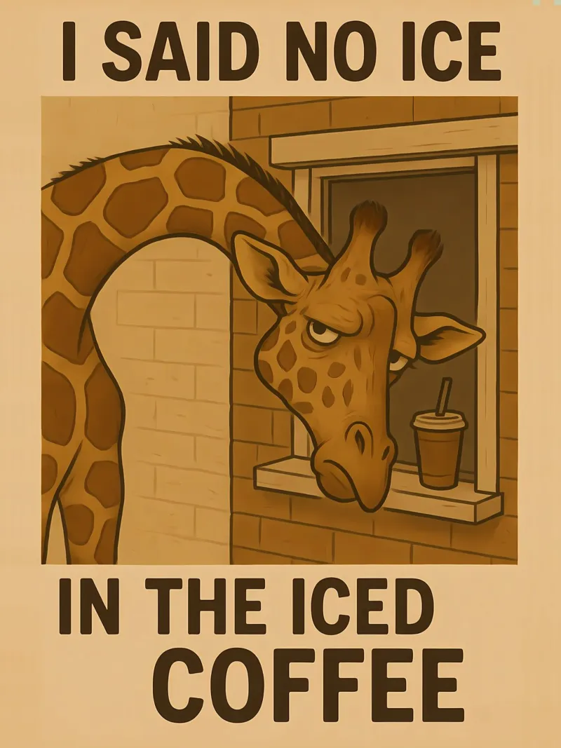 Funny Giraffe Meme pellicola backlit da Funny Humor Art