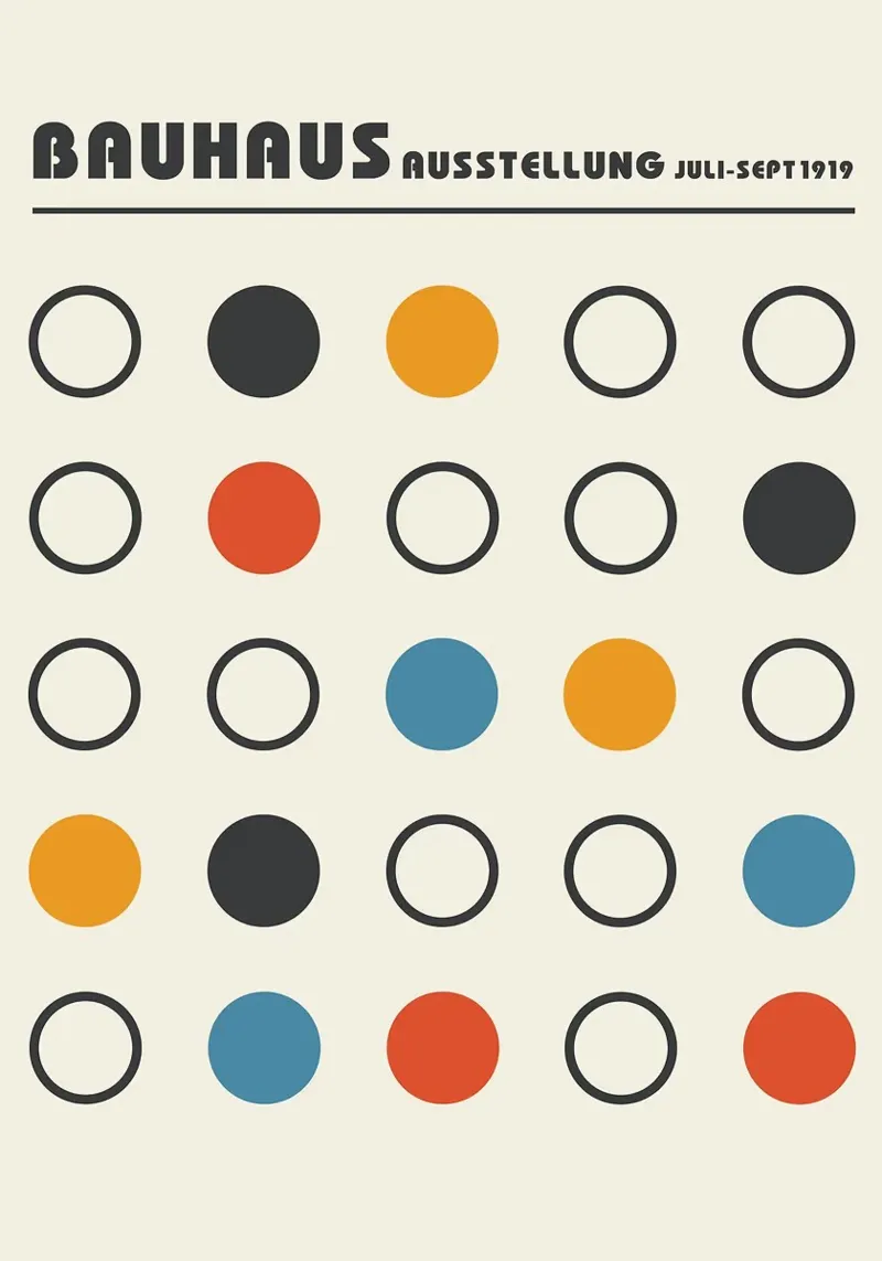 Bauhaus circles grid geometric canvas by Dale Edward YoungJr