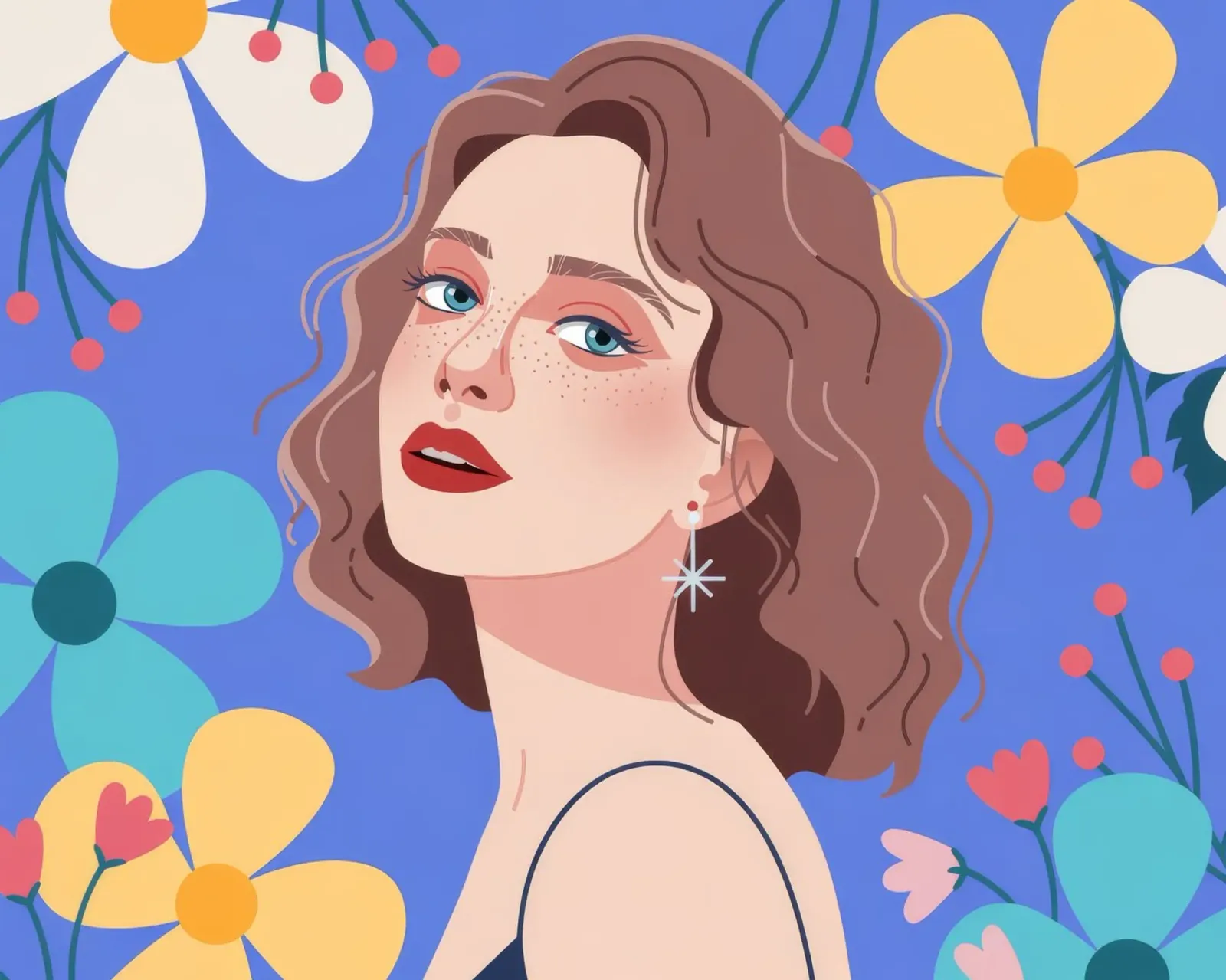 Contemplative Floral Reverie poster by Murni Strokes