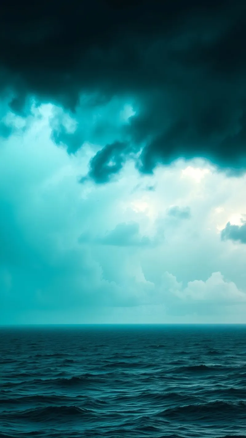 Un cielo dinamico su un oceano calmo crea uno scenario sereno per il mobi pellicola backlit da DesignDoodle