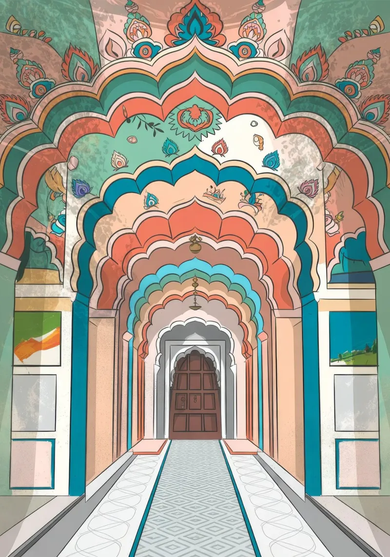 Une architecture majestueuse poster avec cadre en plastique de Murni Strokes