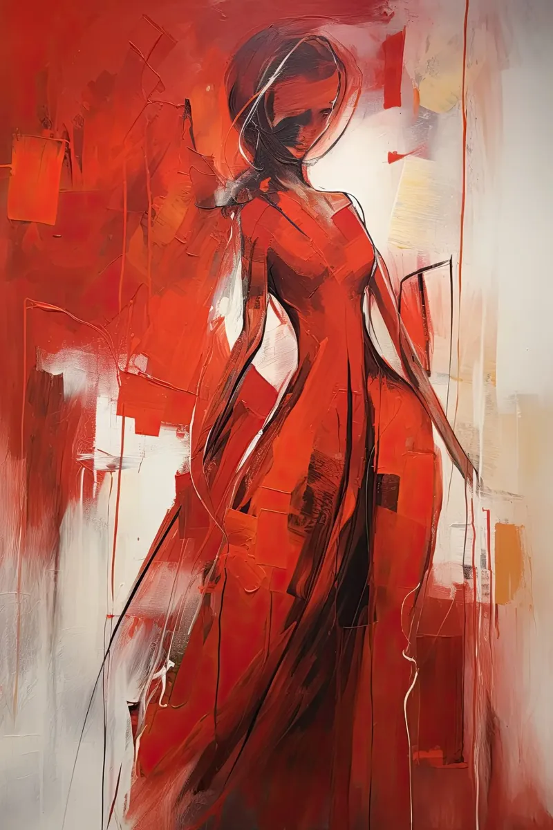 Signora in rosso pellicola backlit da Imagine