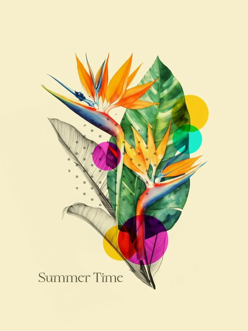 Tropical Pop: Summer Time Bloom alluminio dibond da Indigo Rain