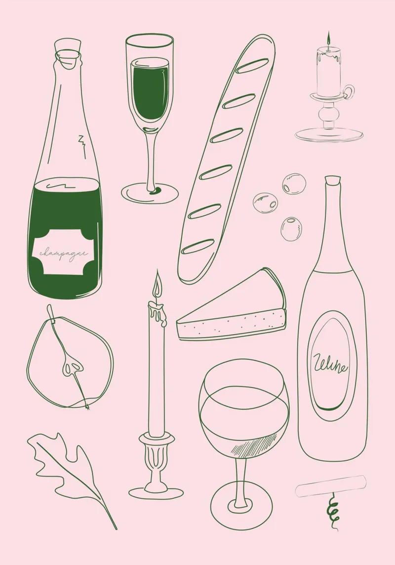 French Supper acrylic glass by Sunday Brunches