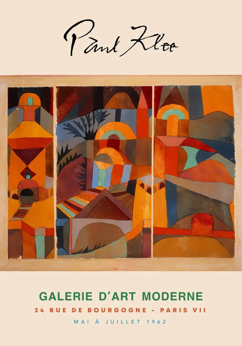 Paul Klee Tempel Tuinen Abstract Bauhaus Vintage Gallery Pr canvas met Baklijst van NorwesClub
