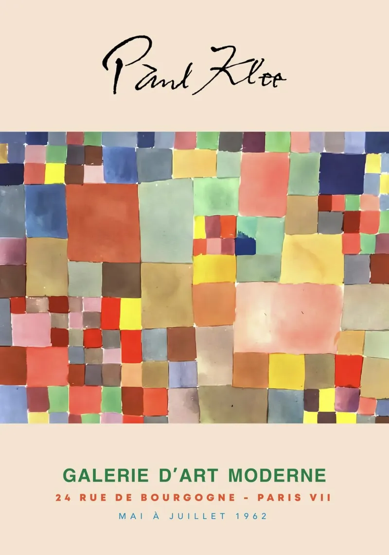 Paul Klee Flora su sabbia Astratto a blocchi di colore Galleria d'epoca poster con telaio in alluminio da NorwesClub