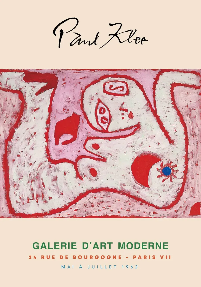 Paul Klee Donna per gli dei Stampa astratta surreale d'epoca poster con telaio in legno da NorwesClub