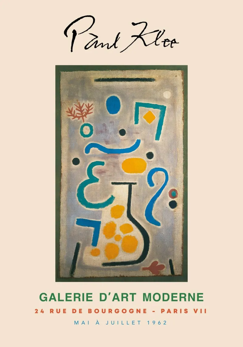 Paul Klee The Vase Abstract Still Life Vintage Gallery canvas with Floater frame by NorwesClub