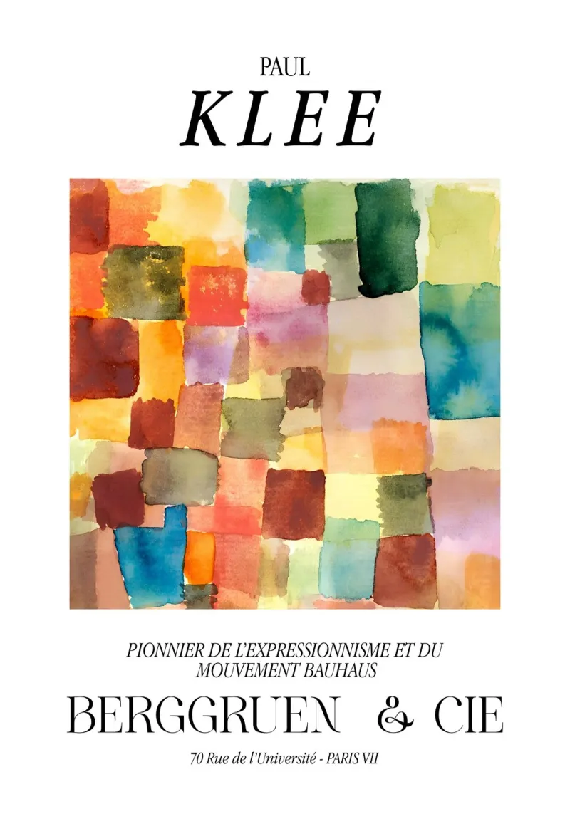 Paul Klee Abstract Kleurenraster Vintage Gallery Print hahnemühle van NorwesClub