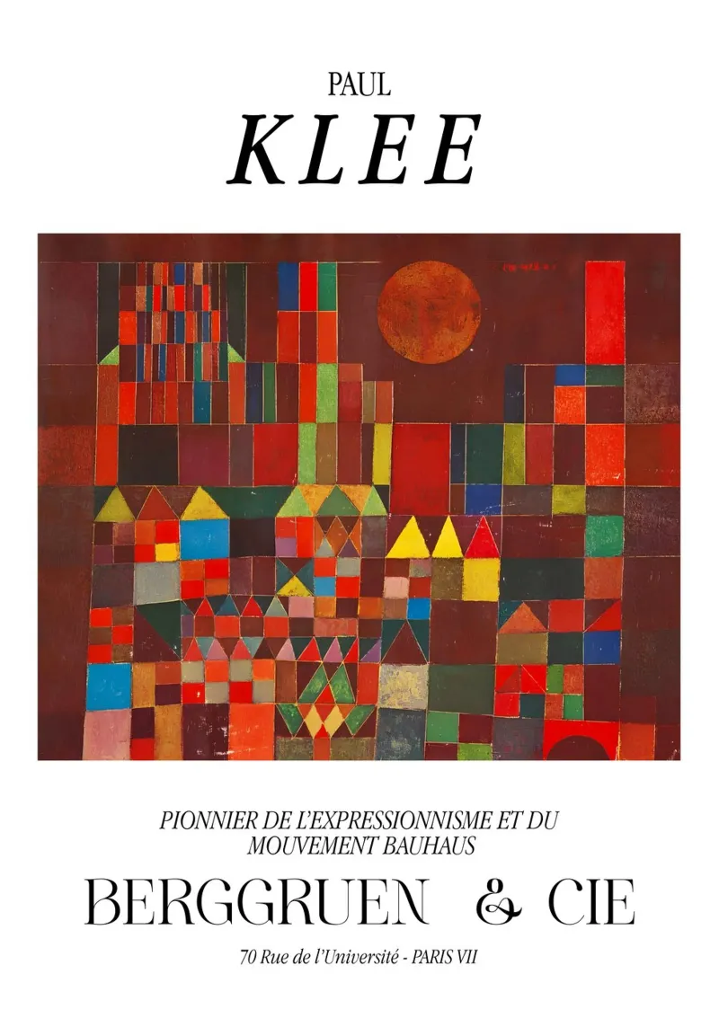 Paul Klee Kasteel Zon Expressionisme Bauhaus Berggruen poster met aluminium frame van NorwesClub