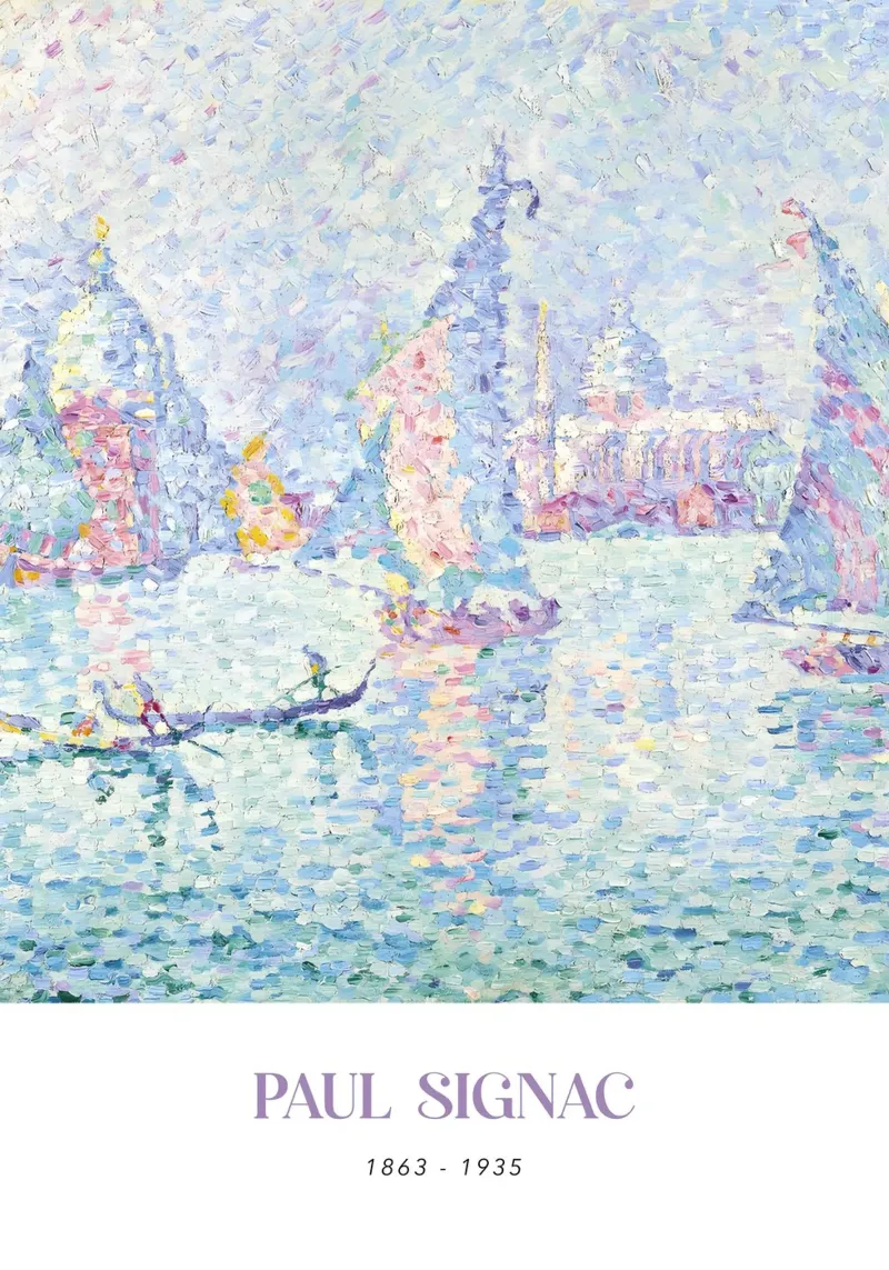 Paul Signac Canal Venice Mist Pointillism Arte d'epoca pellicola backlit da NorwesClub