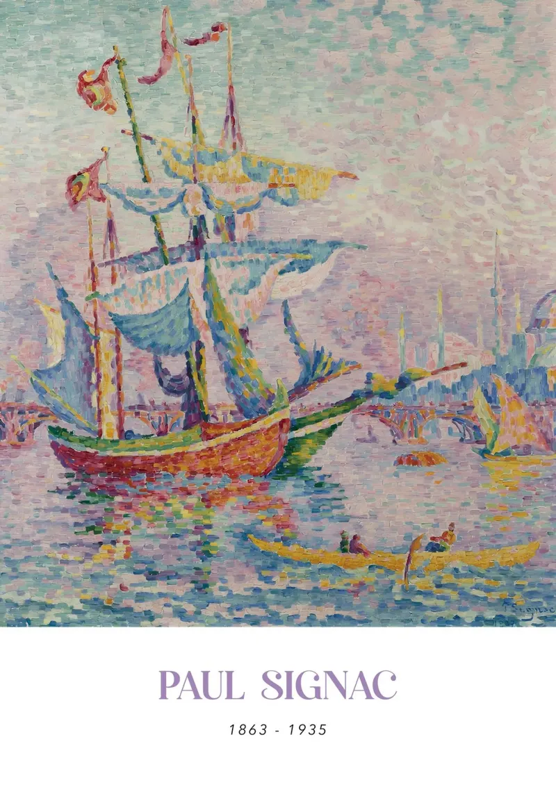 Paul Signac Le Pont Bridge Port Pointillism Arte d'epoca pellicola backlit da NorwesClub