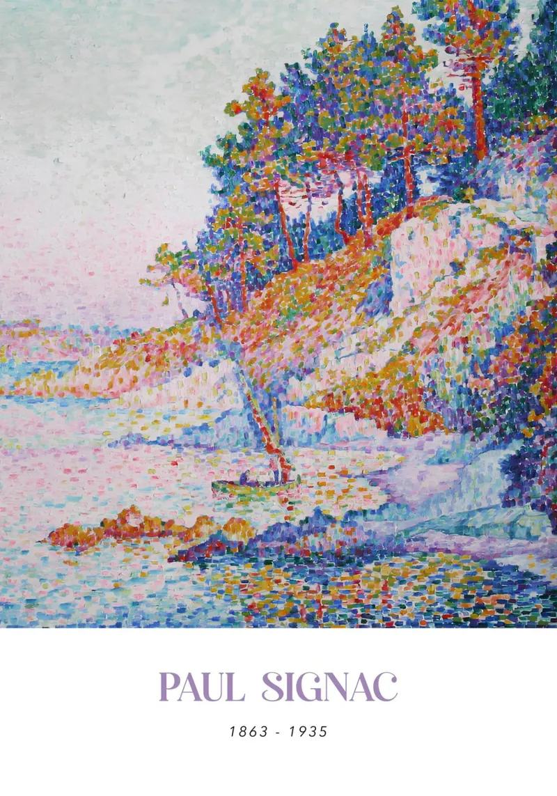 Paul Signac La Calanque Cove Pointillism Arte d'epoca pellicola backlit da NorwesClub