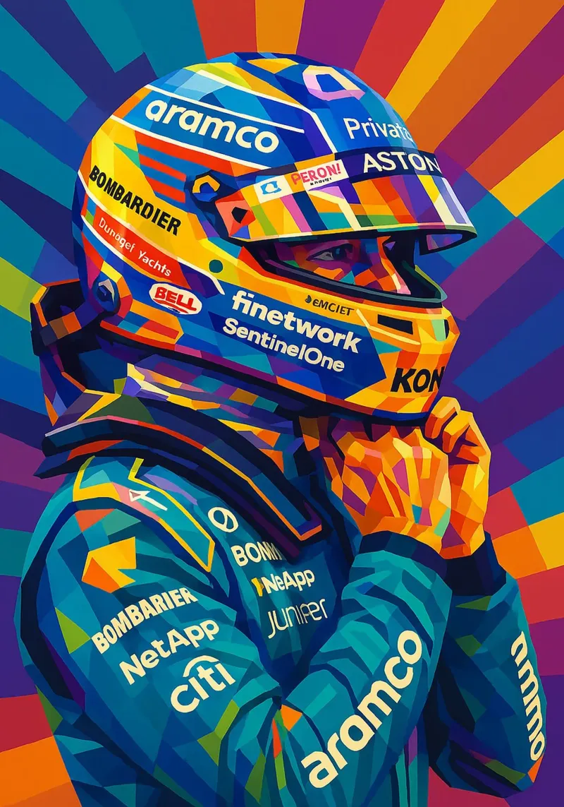 Fernando Alonso Aston Martin pellicola backlit da HopeStudio