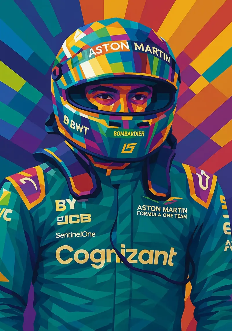 Lance Stroll Aston Martin pellicola backlit da HopeStudio