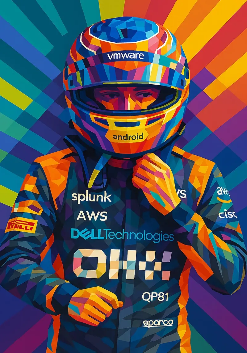 Oscar Piastri McLaren pellicola backlit da HopeStudio
