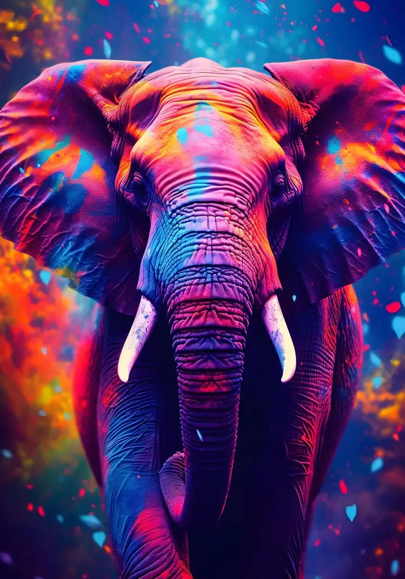 elefante fauna selvatica colori vivaci pellicola backlit da Kirsten C Nolan