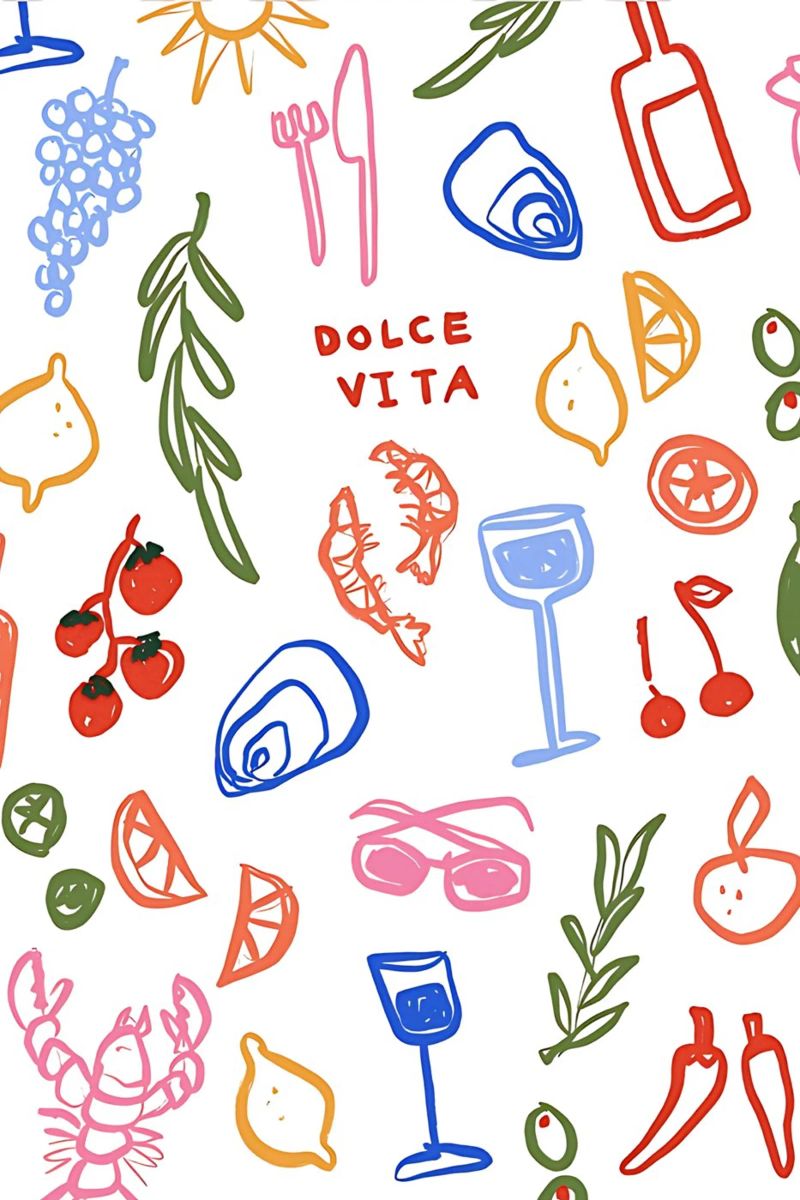Summer Italy Icons, Italian Art, Amalfi Coast, La Dolce Vita poster by DolceVita