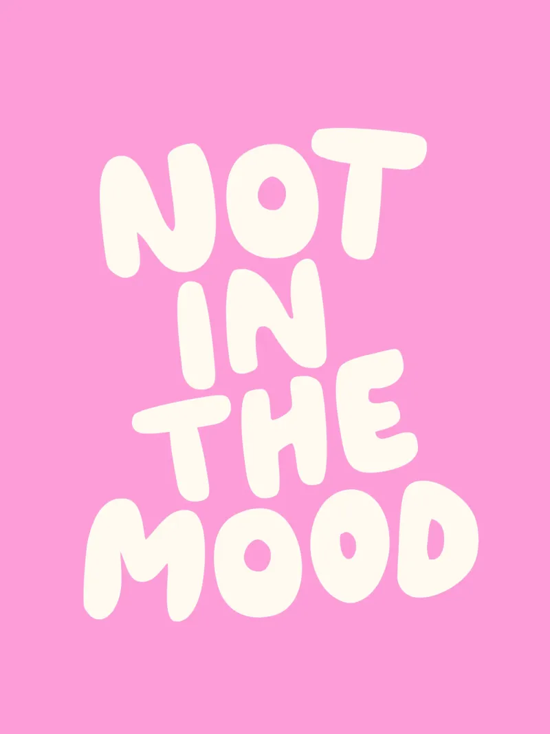 Not in The Mood Sassy Funny Typography Print in Pink canvas by THE MOTIVATED TYPE