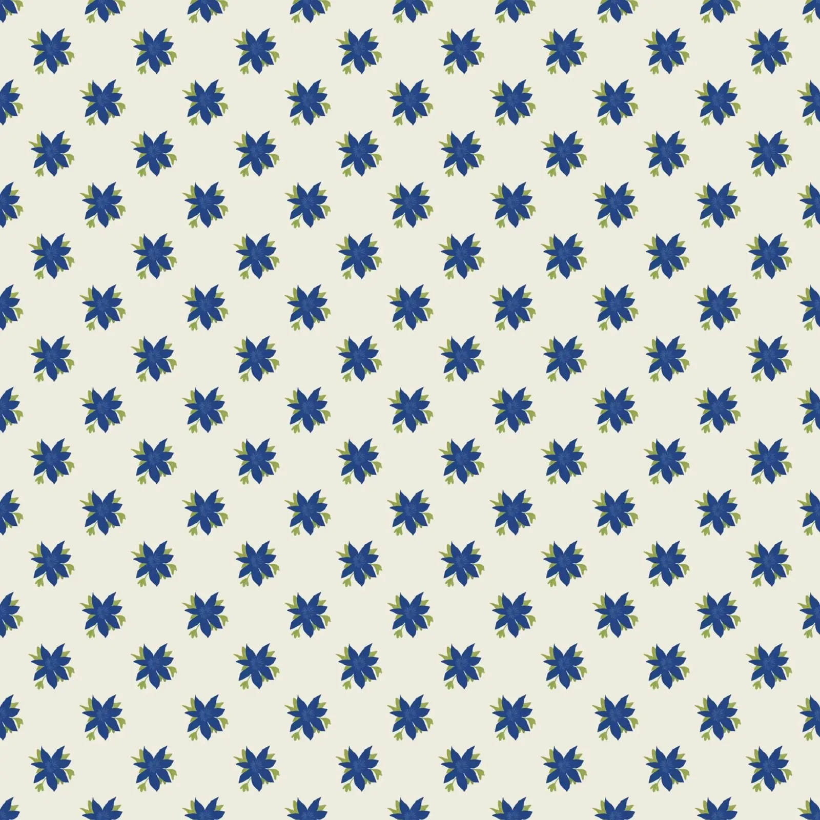 Blue repeating floral pattern hahnemühle by Little Dean