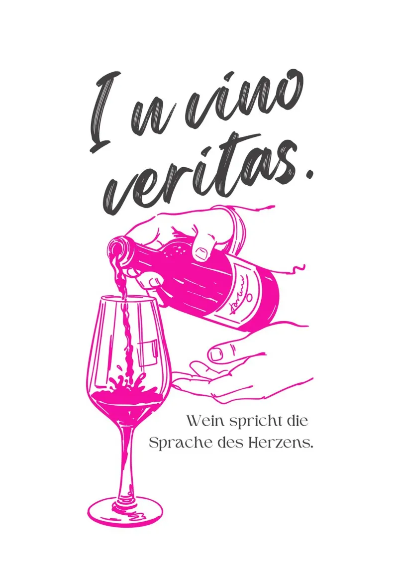 In vino veritas poster con telaio in plastica da DigiWunderwerk