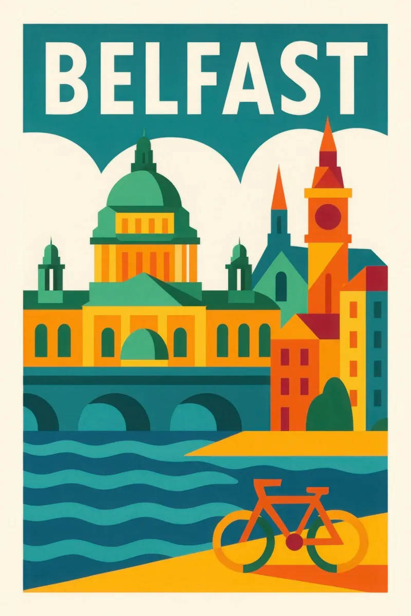 Belfast, la vivace e colorata capitale del Nord pellicola backlit da JETLAG | affiches voyage