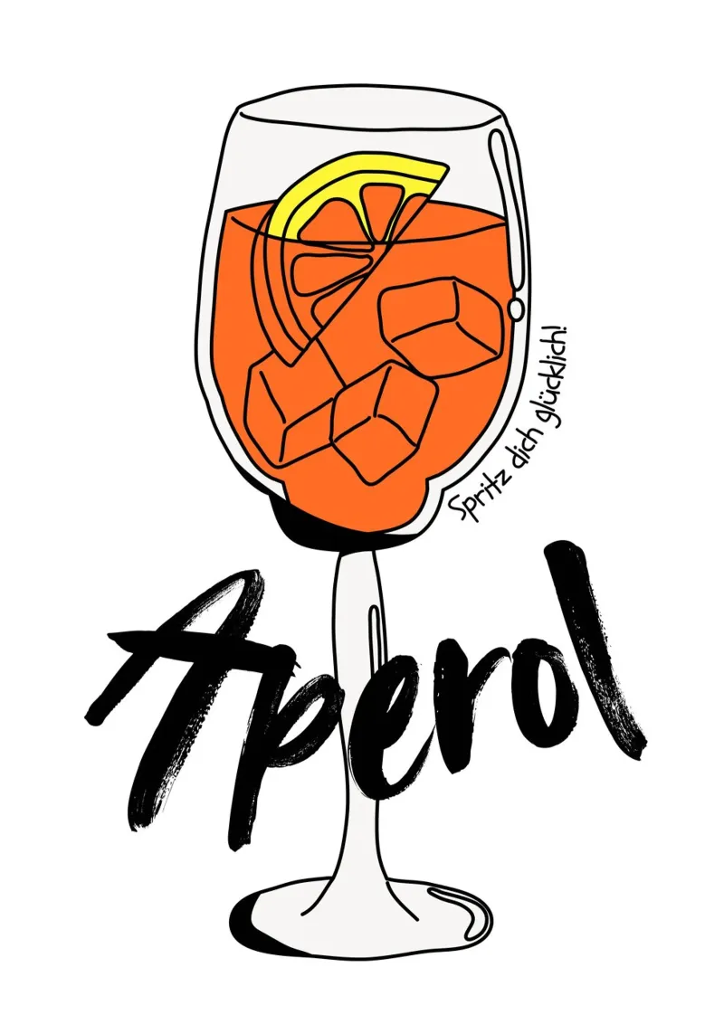 Aperol - Spritz dich glücklich plexiglass da DigiWunderwerk
