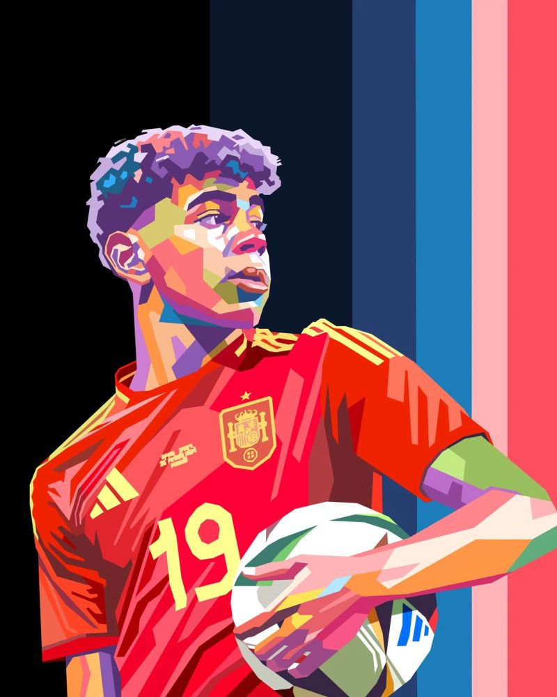 Lamine Yamal iconic football player poster de Hantamrata