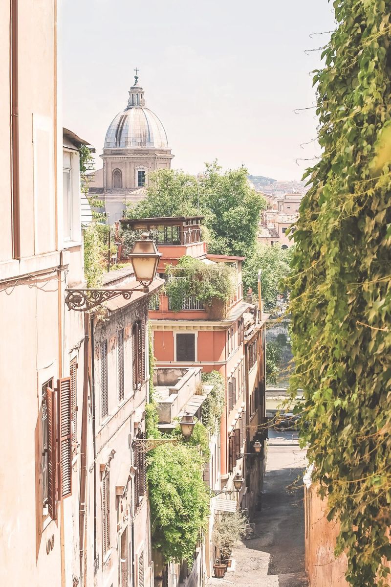 Rome, Italie I Vue panorama sur les toits depuis Trastevere poster de Julie Travel Photography