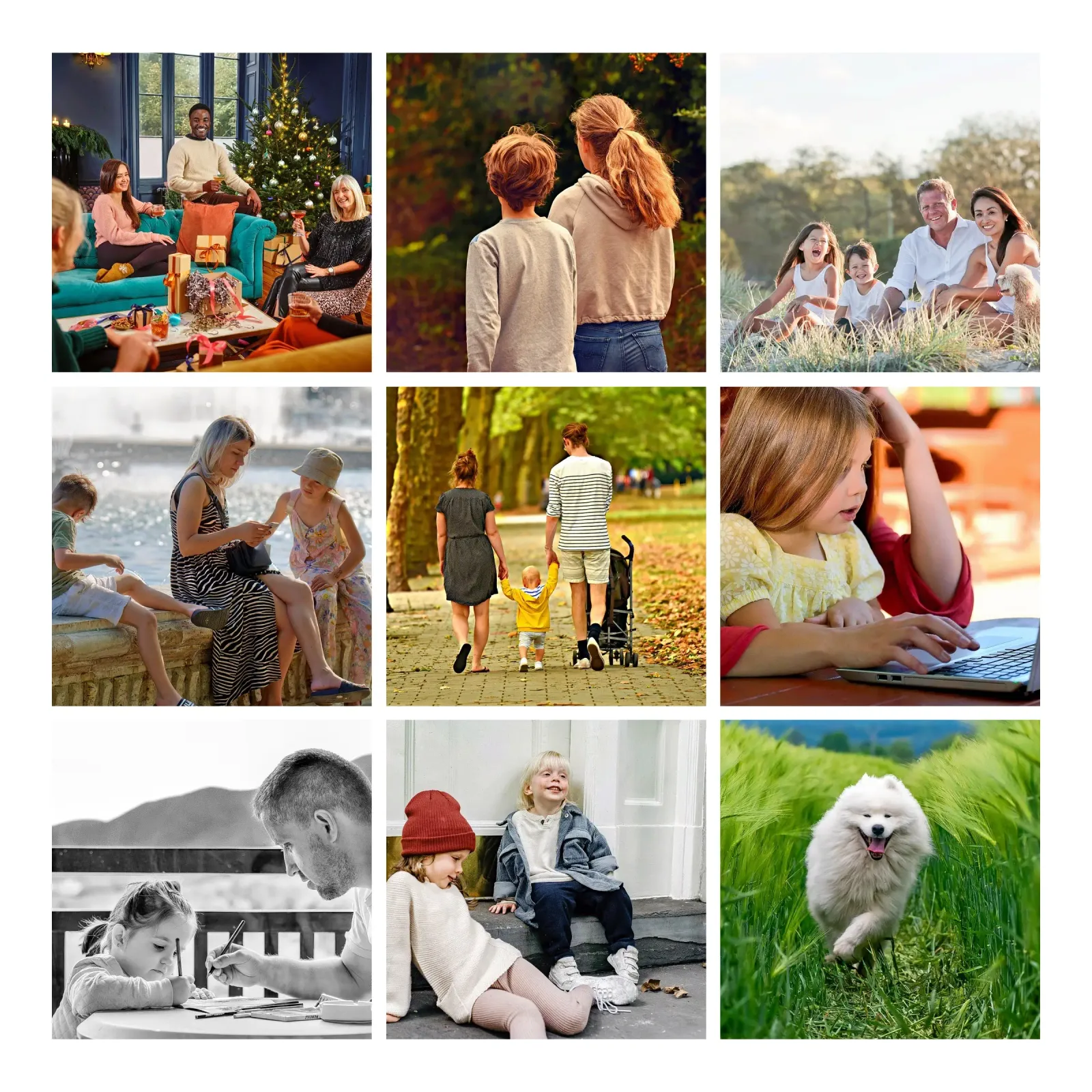Custom 9 Photo Grid canvas with Floater frame by Paigaam Studio