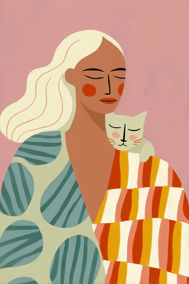 Tired cat woman with decorative patterns hahnemühle by Autofocus