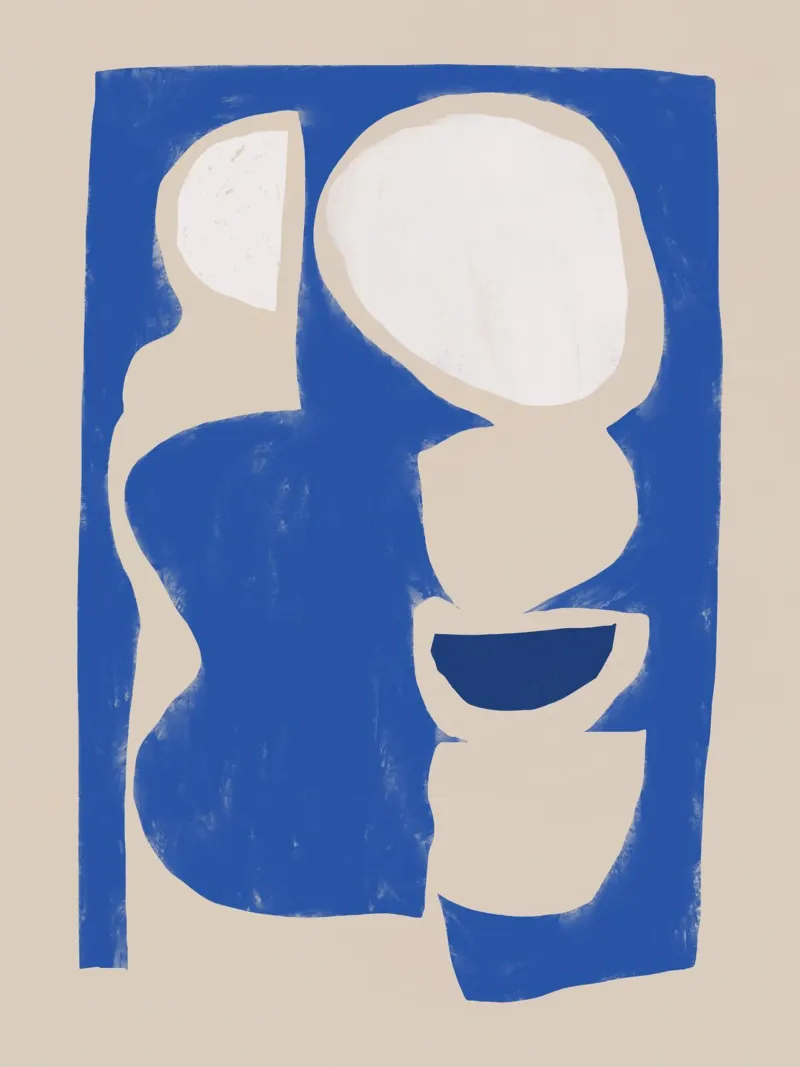 Organische Form in blau ausgeschnitten Acryl-Glas von Little Dean