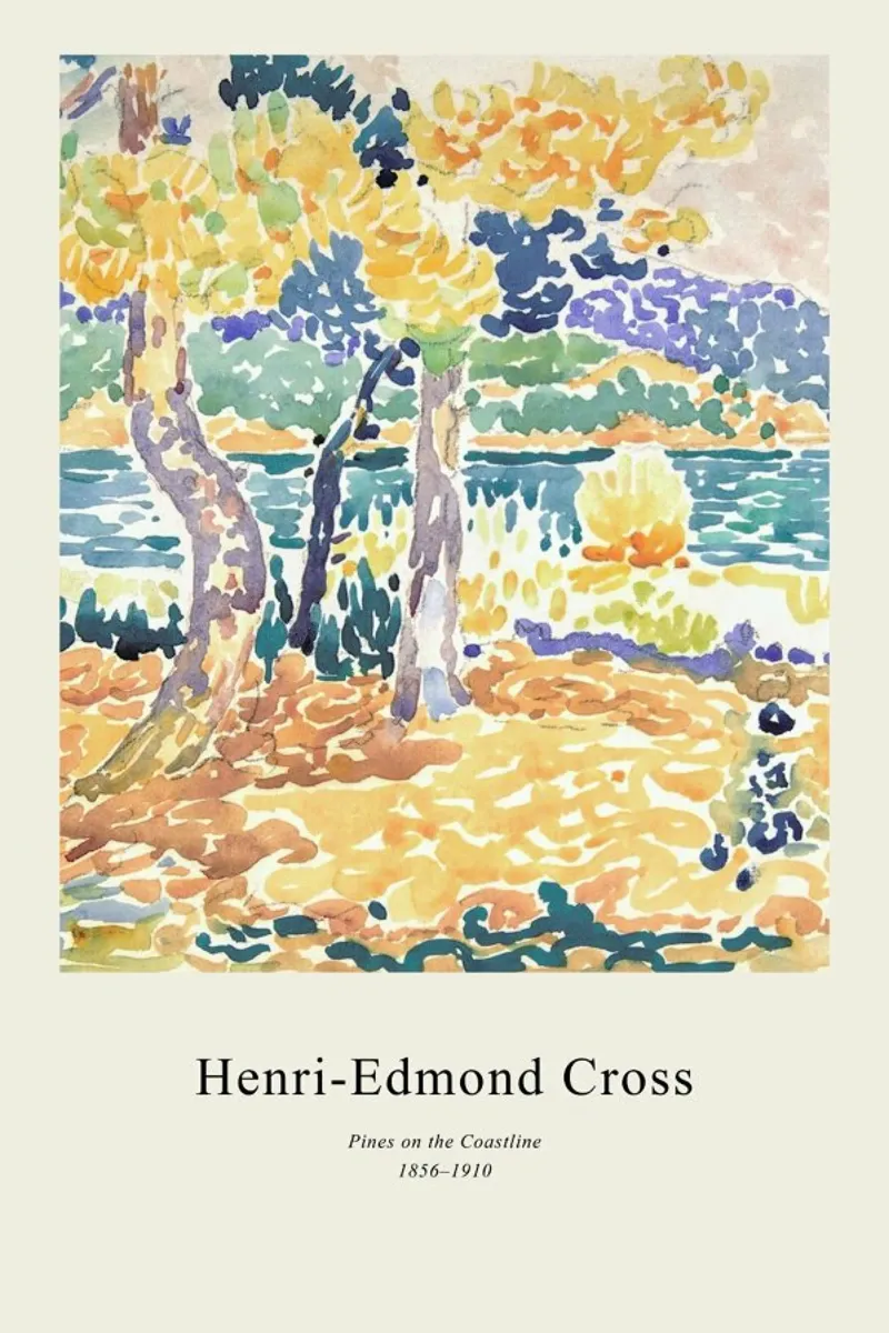 Henri-Edmond Cross - Pines on the Coastline pellicola backlit da Vintage by JUNIQE