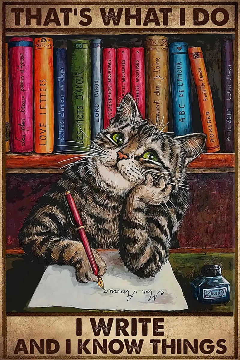 Cat That's What I Do I Write And I Know Things Hahnemühle von Aaronshop