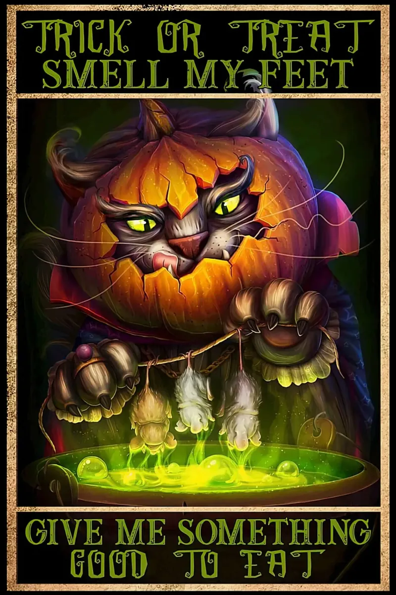 Gatto con zucca Halloween verticale pellicola backlit da Aaronshop