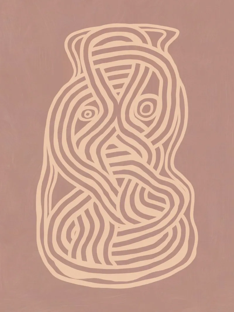 Line art forma organica in nudo plexiglass da Little Dean