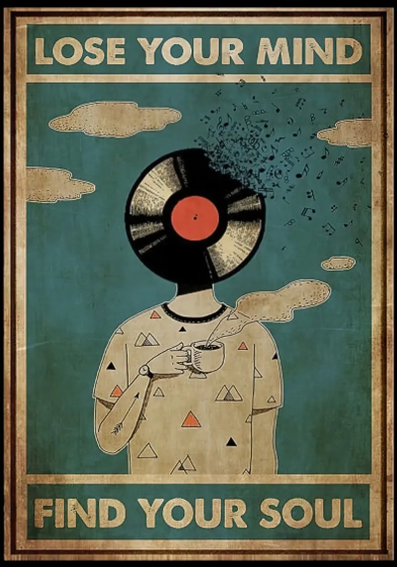 dj vintage poster lose your mind find your soul metacrilato de Aaronshop
