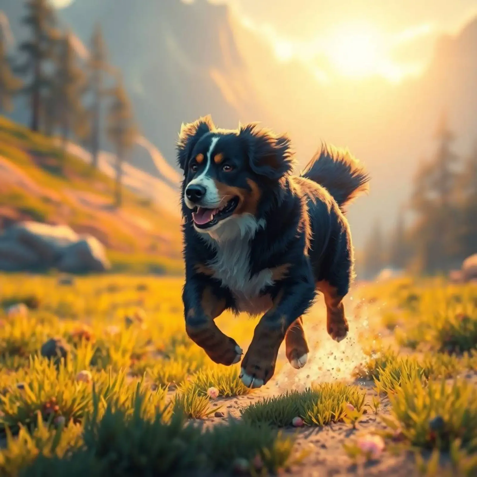 Beautiful Bernese Mountain Dog #22 canvas with Floater frame by Yumis.Beargang.and.Me